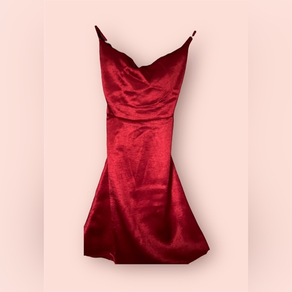 wild fable Dresses Xs Beautiful Satin Like Red Dress With A Open
